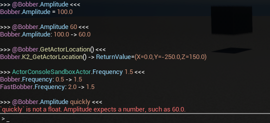 Command results and an invalid value message